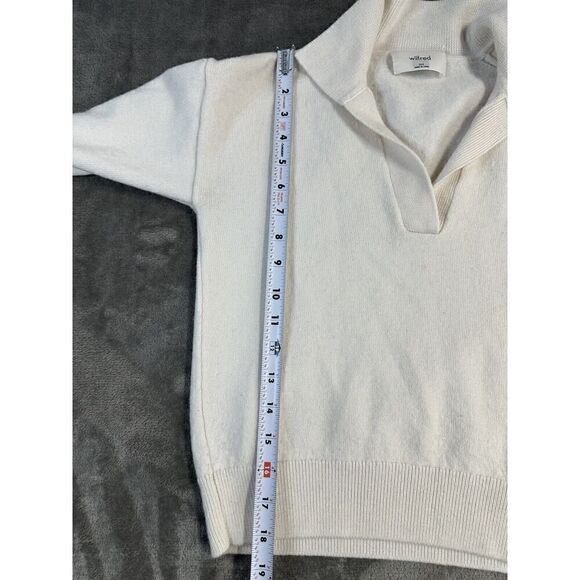 Wilfred Clara Sweater Relaxed merino wool polo sweater Ivory 2XS - Picture 11 of 14